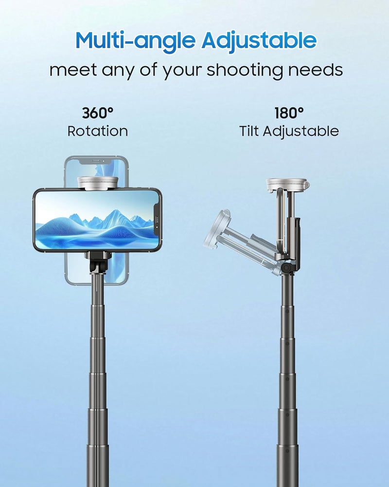 Aklima 67" Selfie Stick Tripod, All in One Phone Tripod with Wireless Remote, Extendable Compact Tripods Portable Travel Stand for iPhone Android Selfie/Video Recording/Live Stream/Vlog - Image 5